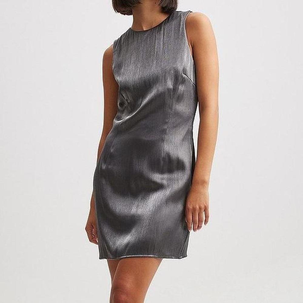 Chic Sleeveless Gray Mini Dress